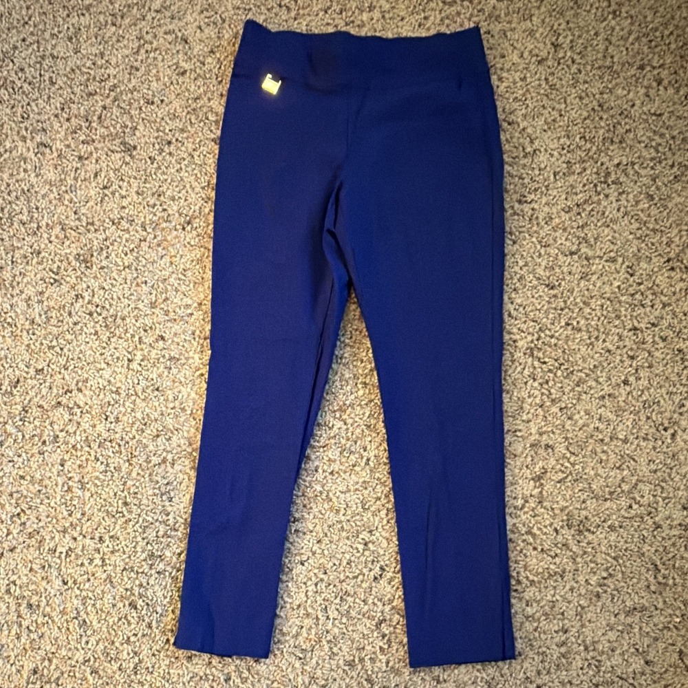 INGREDIENTS Women's Blue Solid Pants, Regular Size 6 Rayon Blend